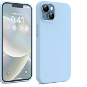 DIZORO® Microfiber Candy Case Compatible for iPhone 13 / iPhone 14 6.1 Inch Shockproof Slim Back Cover Liquid Silicone Case - ICE Blue