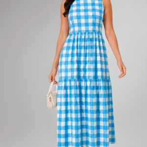 GRECIILOOKS Women Gingham Dress for Women | A Line Dress for Woman | Casual Dress for Daily Brunch Outfit | Rayon Dresses for Party Outfit